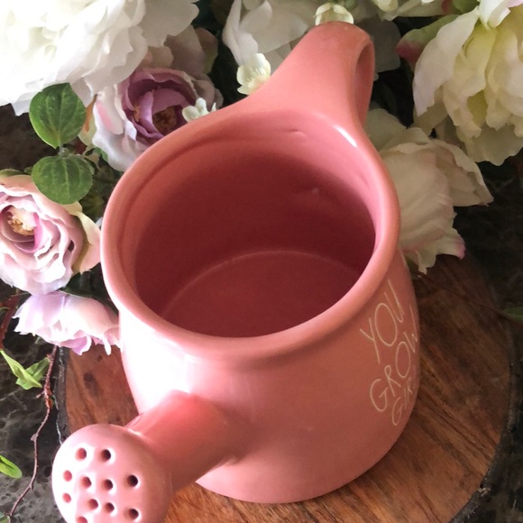 NWT Rae Dunn YOU GROW GIRL Ceramic Watering Can - Picture 3 of 4